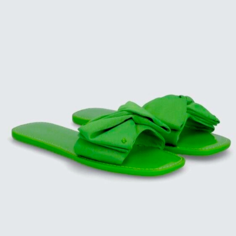 Kate Spade Bikini Bow Slide Sandal KS Green Womens Size 7B NWOB!
